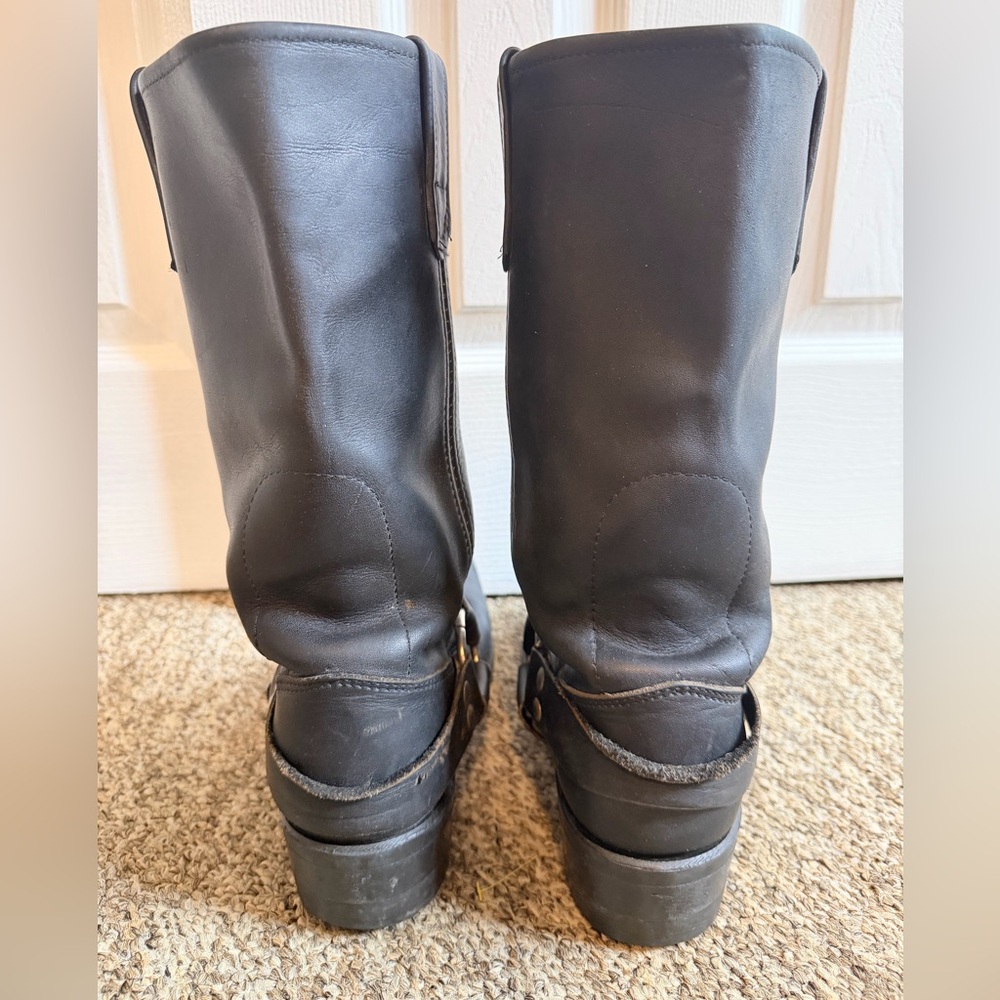 Harley-Davidson Embroidered Eagle Black Leather Men's Boots 8 - Picture 4 of 6
